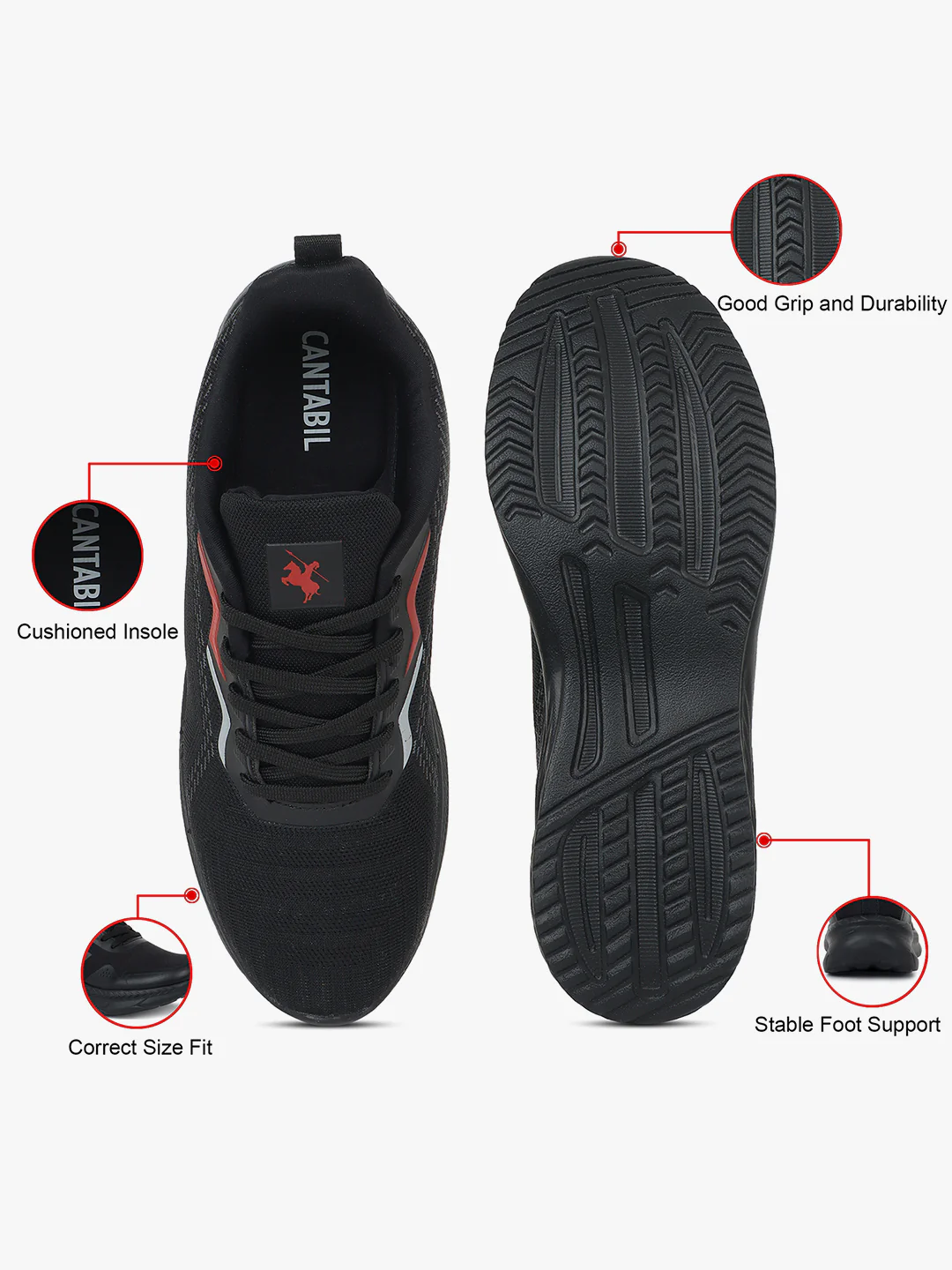 Casual Sports Shoes for Men | Lightweight & Comfortable with Cushioned Insole Mesh Upper EVA Sole Lace Up on Closure - Image 7