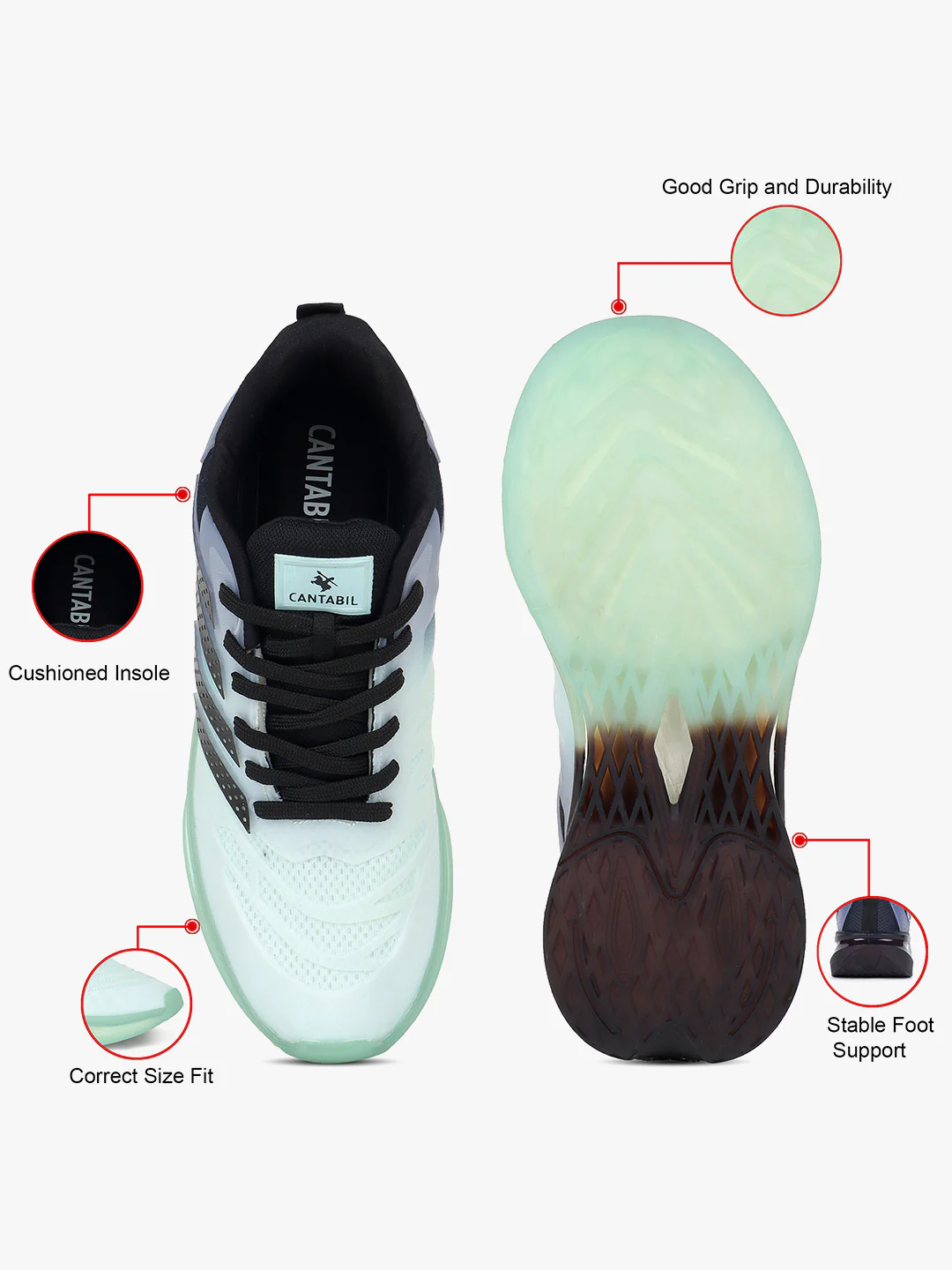 Casual Sports Shoes for Men | Lightweight & Comfortable with Cushioned Insole Mesh Upper Phylon Sole Lace Up Closure - Image 7