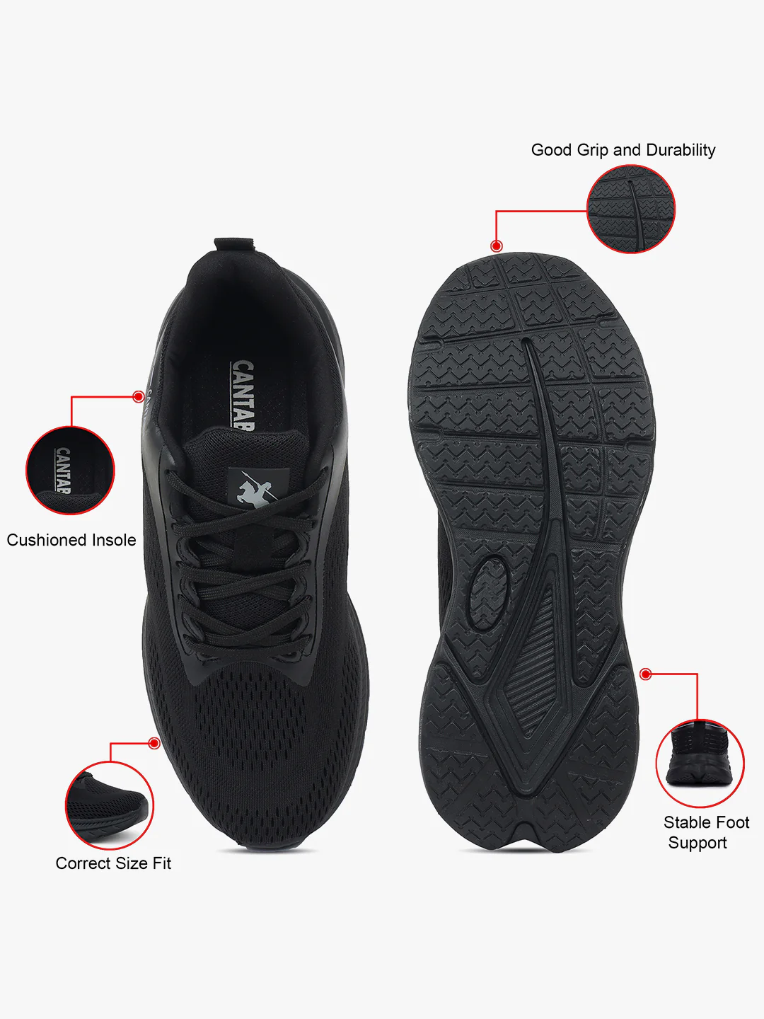 Casual Sports Shoes for Men | Lightweight & Comfortable with Cushioned Insole Mesh Upper Phylon Sole Lace Up Closure - Image 7