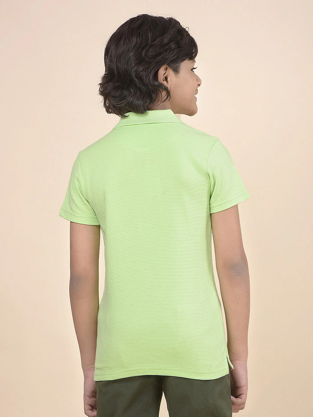 Casual T-Shirt for Boys l Breathable & Soft with Color Fastness Regular Fit Polo Neck Poly Cotton Fabric Solid Pattern - Image 4