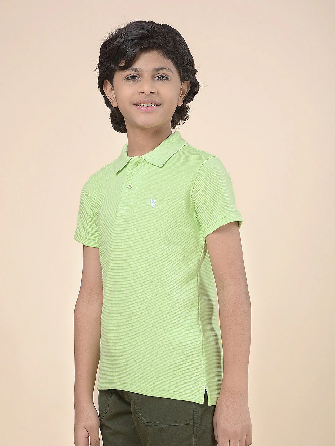 Casual T-Shirt for Boys l Breathable & Soft with Color Fastness Regular Fit Polo Neck Poly Cotton Fabric Solid Pattern - Image 6