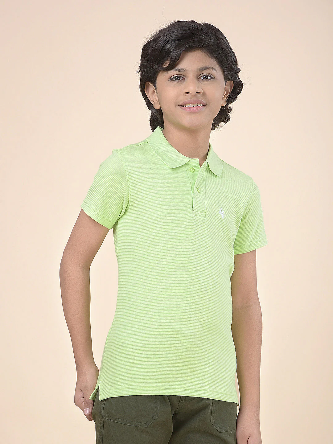 Casual T-Shirt for Boys l Breathable & Soft with Color Fastness Regular Fit Polo Neck Poly Cotton Fabric Solid Pattern - Image 7