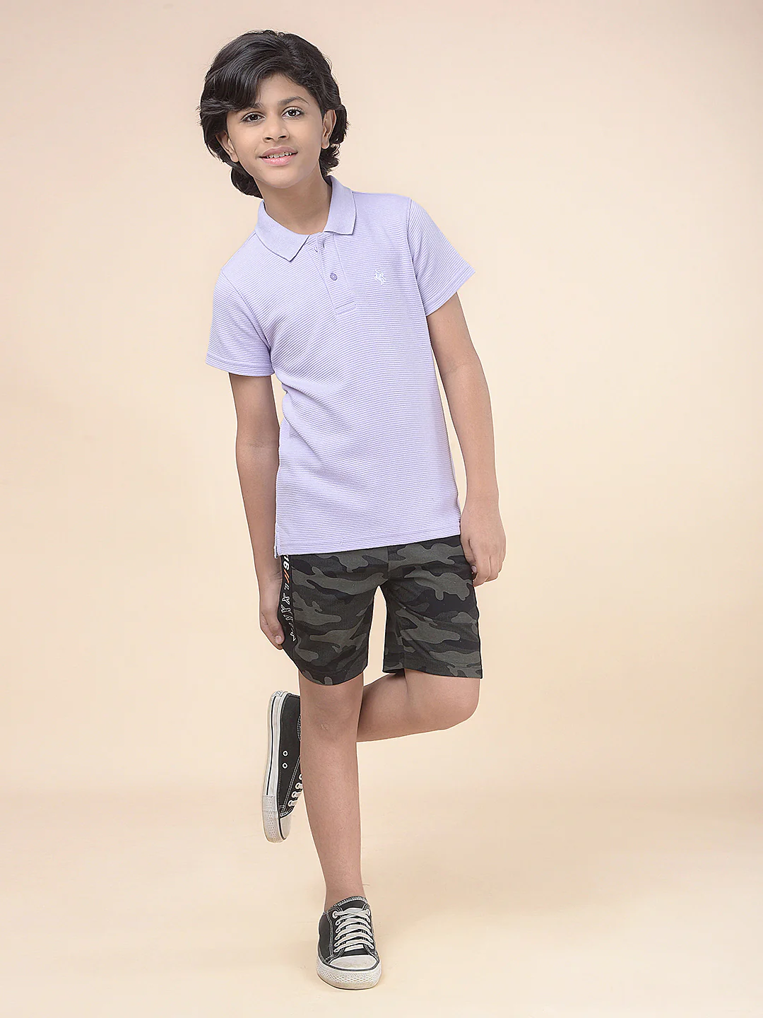Casual T-Shirt for Boys l Breathable & Soft with Color Fastness Regular Fit Polo Neck Poly Cotton Fabric Solid Pattern - Image 2