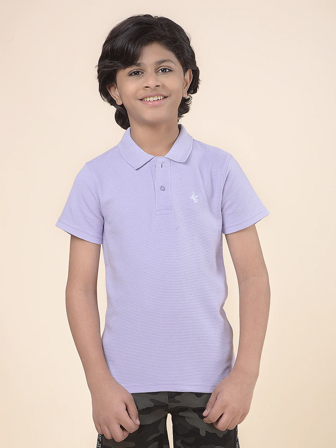 Casual T-Shirt for Boys l Breathable & Soft with Color Fastness Regular Fit Polo Neck Poly Cotton Fabric Solid Pattern - Image 5