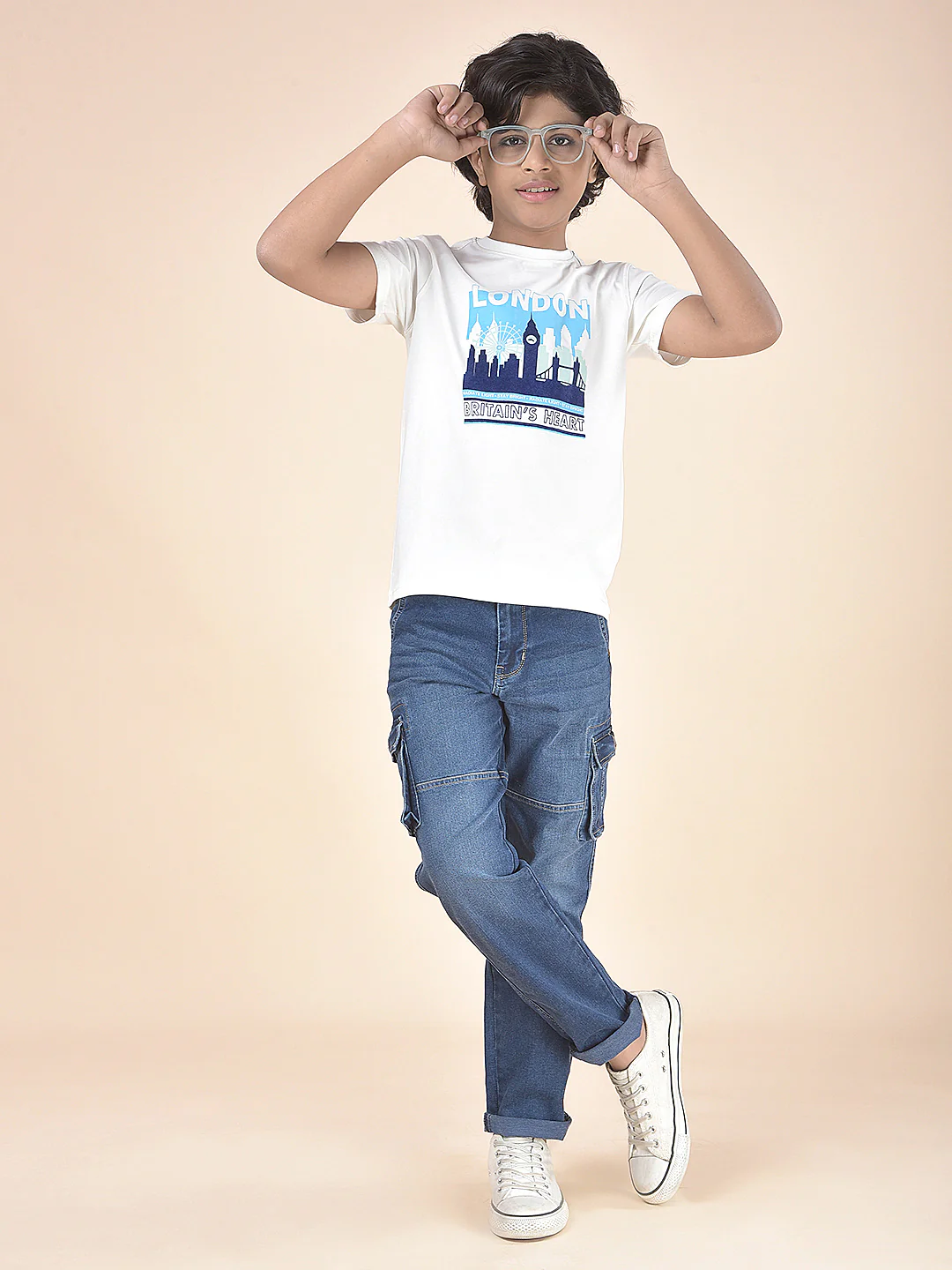 Casual T-Shirt for Boys l Breathable & Soft with Color Fastness Regular Fit Round Neck Cotton Blend Fabric Printed Pattern - Image 2