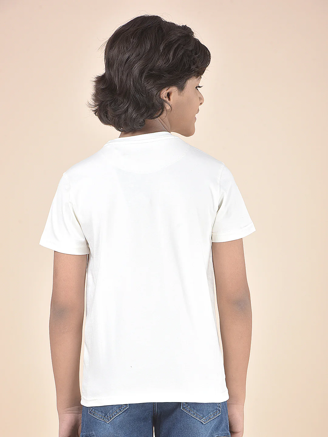 Casual T-Shirt for Boys l Breathable & Soft with Color Fastness Regular Fit Round Neck Cotton Blend Fabric Printed Pattern - Image 4