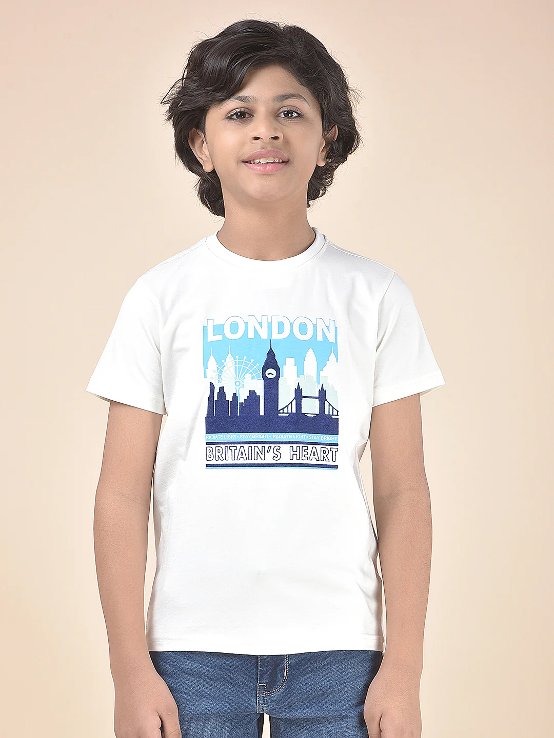 Casual T-Shirt for Boys l Breathable & Soft with Color Fastness Regular Fit Round Neck Cotton Blend Fabric Printed Pattern - Image 5