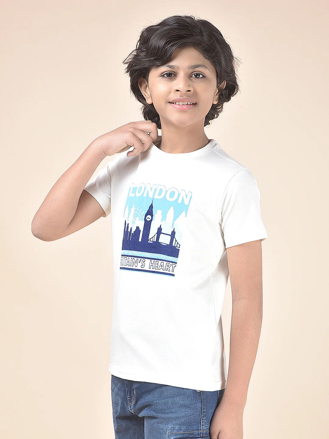 Casual T-Shirt for Boys l Breathable & Soft with Color Fastness Regular Fit Round Neck Cotton Blend Fabric Printed Pattern - Image 6