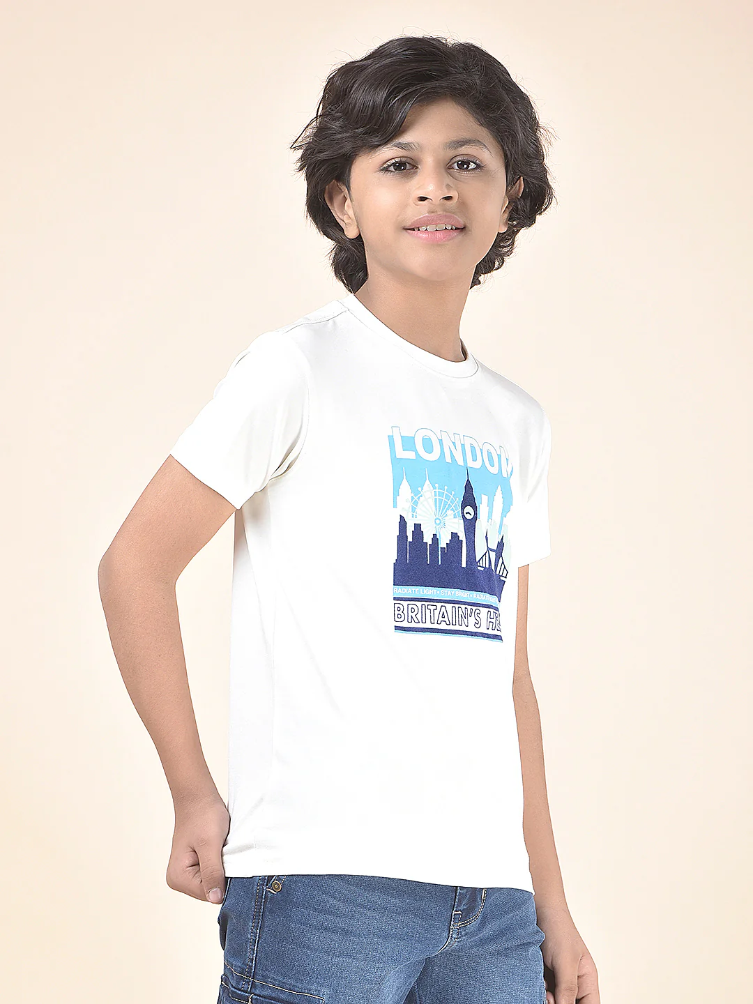 Casual T-Shirt for Boys l Breathable & Soft with Color Fastness Regular Fit Round Neck Cotton Blend Fabric Printed Pattern - Image 8