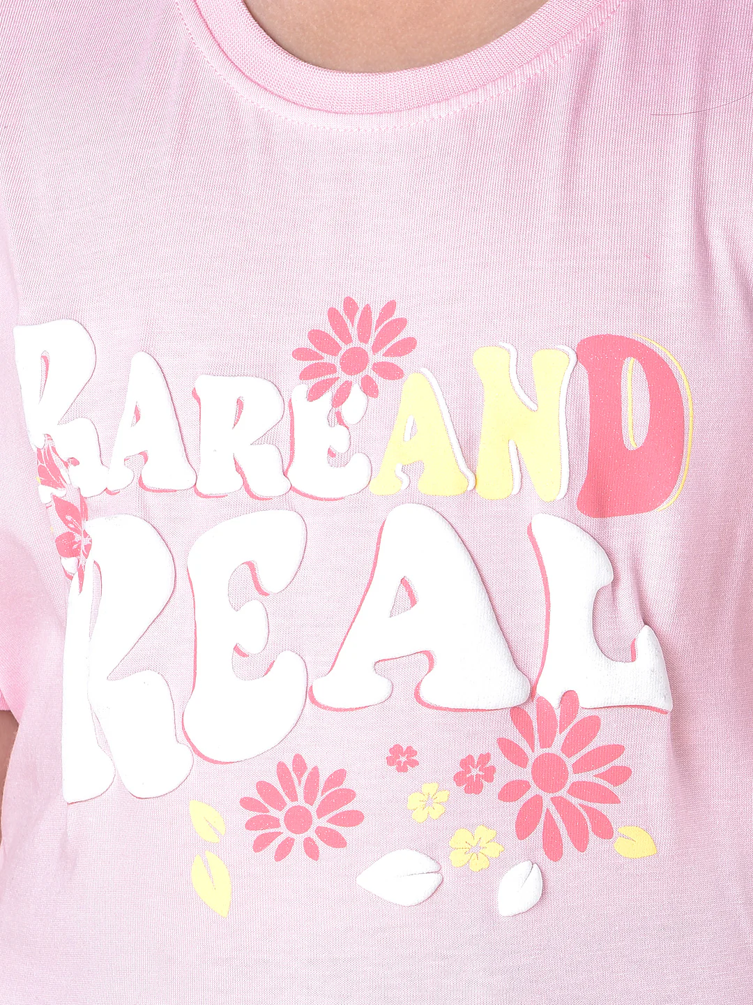 Casual T-Shirt for Girls | Breathable & Soft with Color Fastness Regular Fit Round Neck Poly Cotton Fabric Printed Pattern - Image 6