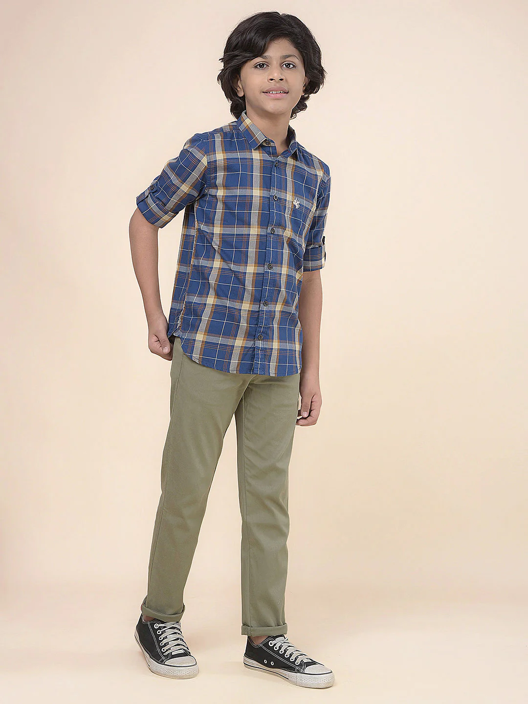 Casual Trouser for Boys l Breathable & Soft with Color Fastness Regular Fit Cotton Fabric Button Closure Solid Pattern - Image 2