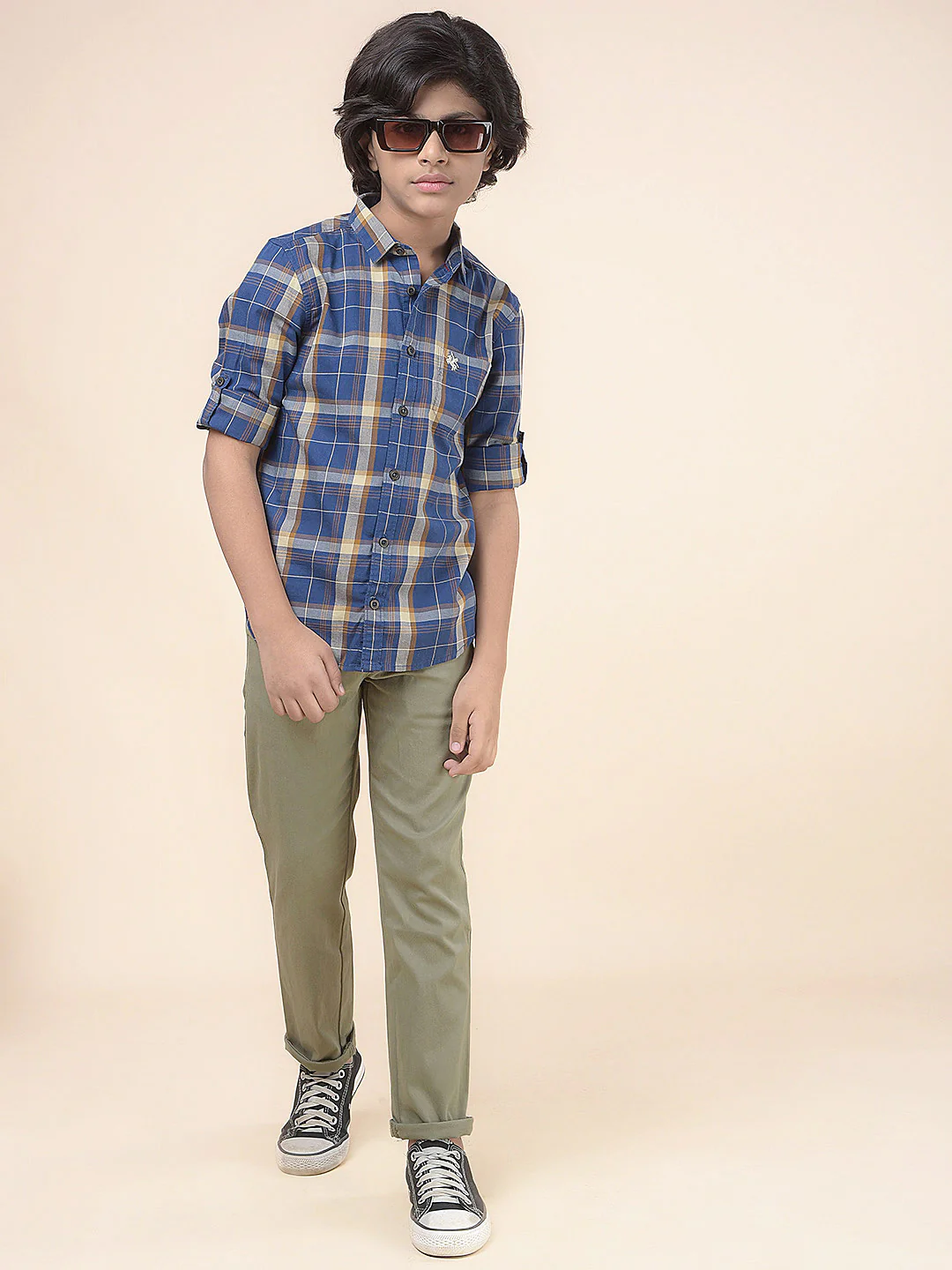 Casual Trouser for Boys l Breathable & Soft with Color Fastness Regular Fit Cotton Fabric Button Closure Solid Pattern - Image 3