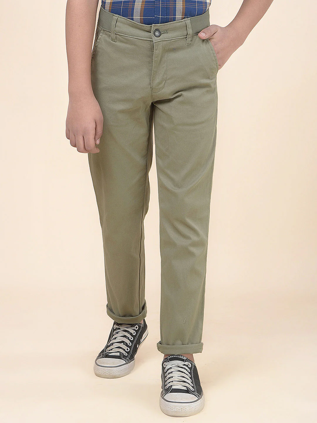 Casual Trouser for Boys l Breathable & Soft with Color Fastness Regular Fit Cotton Fabric Button Closure Solid Pattern - Image 4
