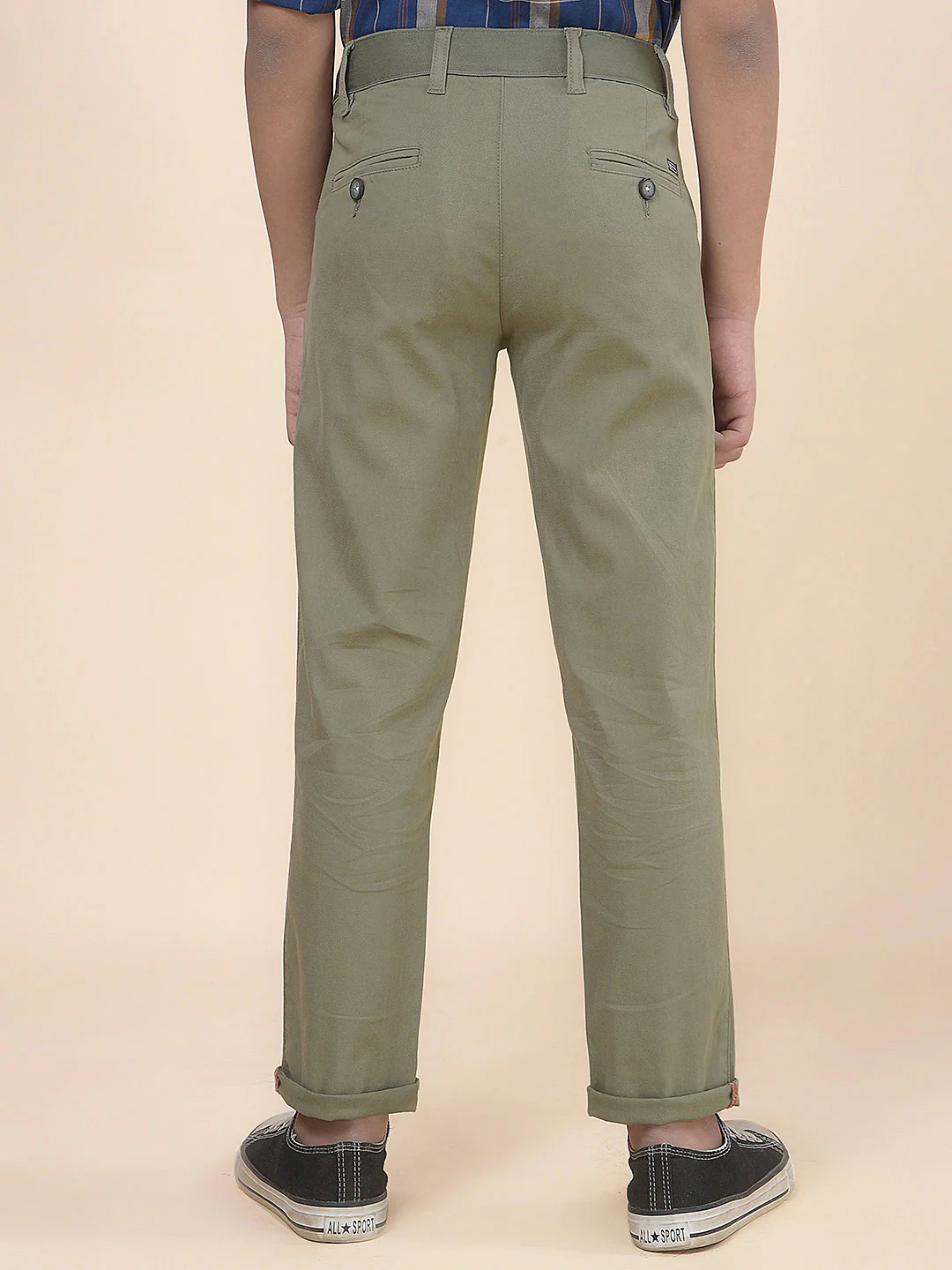 Casual Trouser for Boys l Breathable & Soft with Color Fastness Regular Fit Cotton Fabric Button Closure Solid Pattern - Image 7
