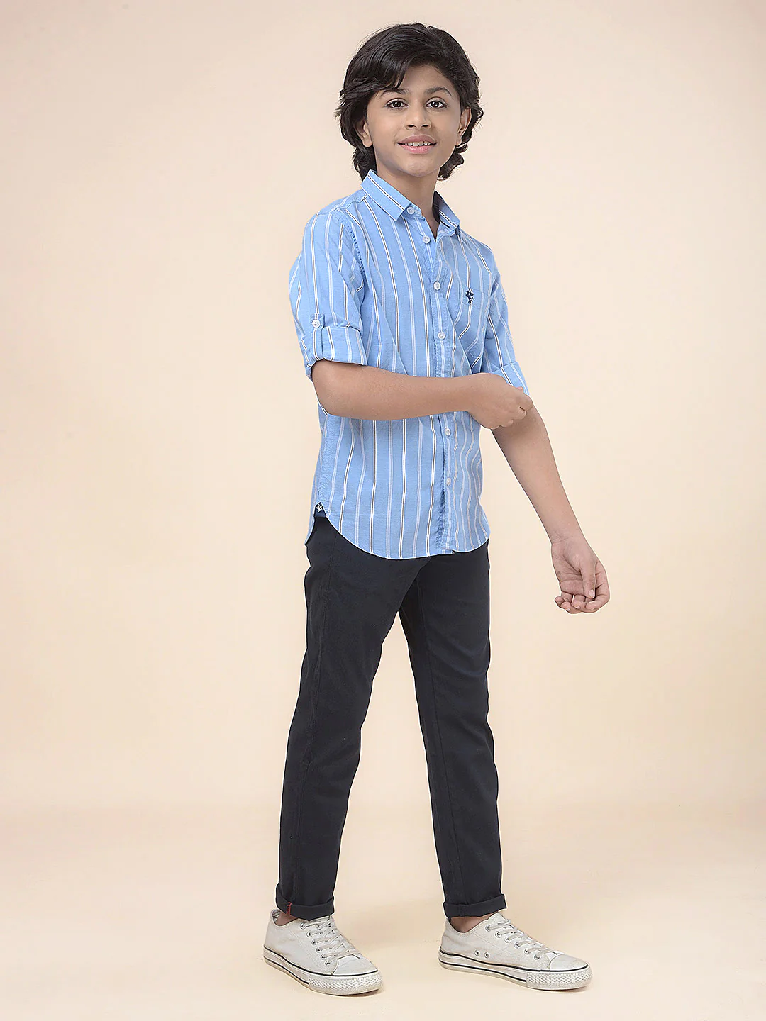 Casual Trouser for Boys l Breathable & Soft with Color Fastness Regular Fit Cotton Fabric Button Closure Solid Pattern - Image 2