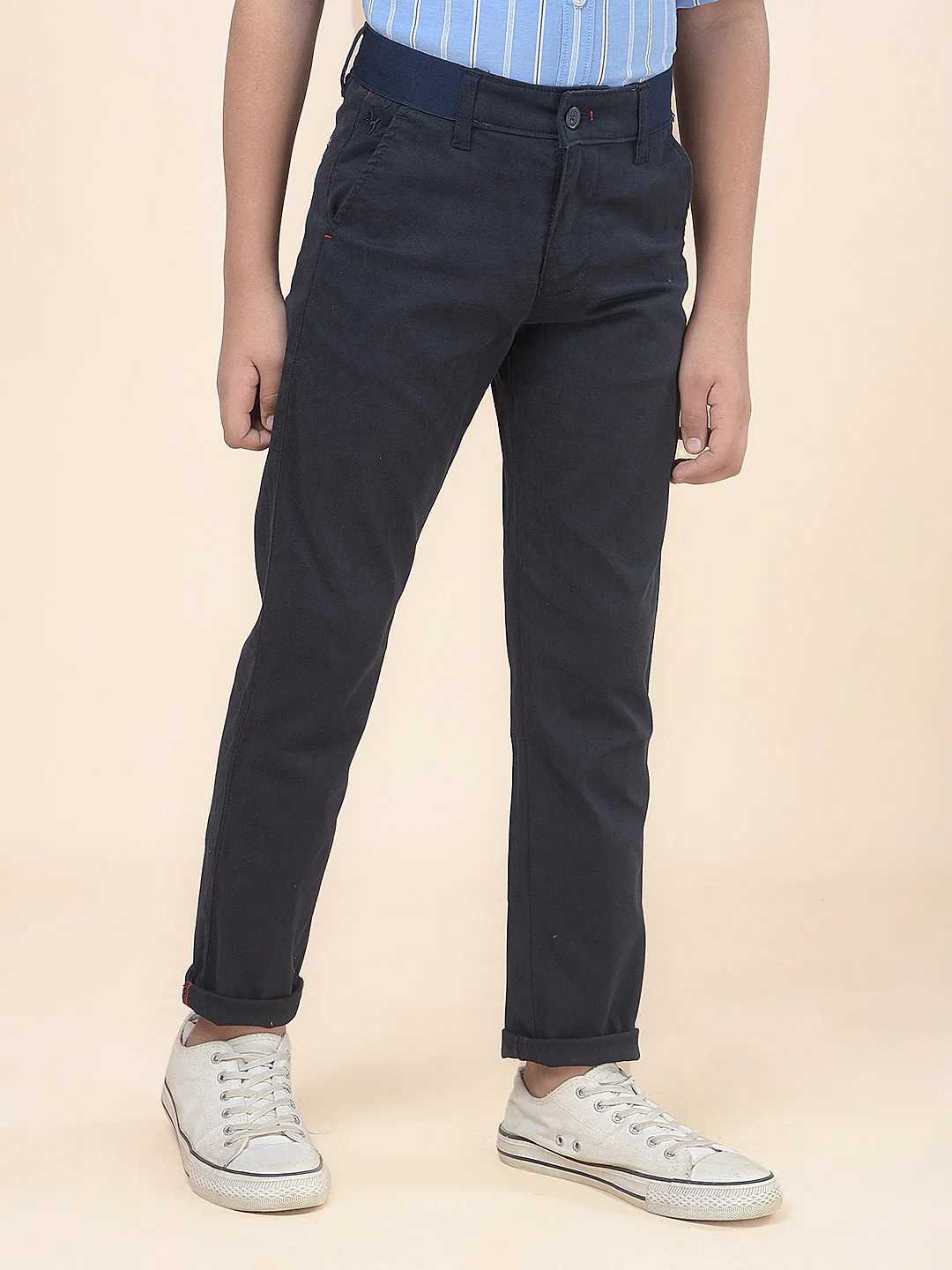 Casual Trouser for Boys l Breathable & Soft with Color Fastness Regular Fit Cotton Fabric Button Closure Solid Pattern - Image 6