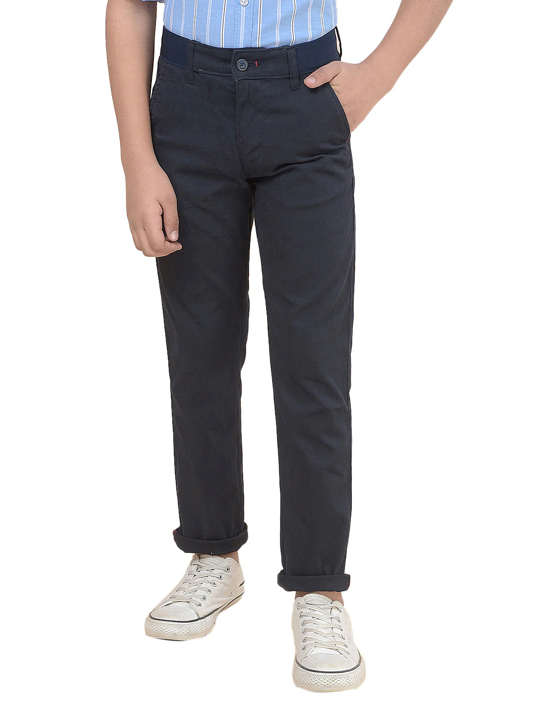 Casual Trouser for Boys l Breathable & Soft with Color Fastness Regular Fit Cotton Fabric Button Closure Solid Pattern - Image 9