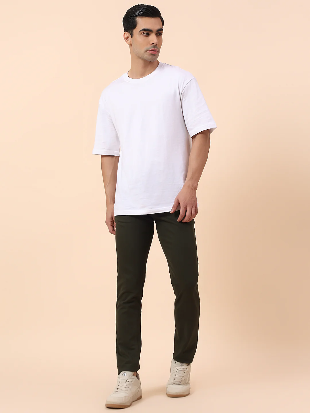 Casual Trouser for Men | Breathable & Soft with Color Fastness Regular Fit Cotton Blend Fabric Solid Pattern Button Closure - Image 8
