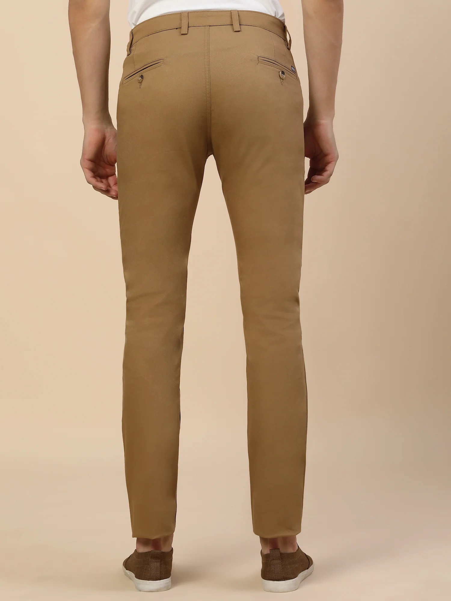 Casual Trouser for Men | Breathable & Soft with Color Fastness Regular Fit Cotton Blend Fabric Solid Pattern Button Closure - Image 6