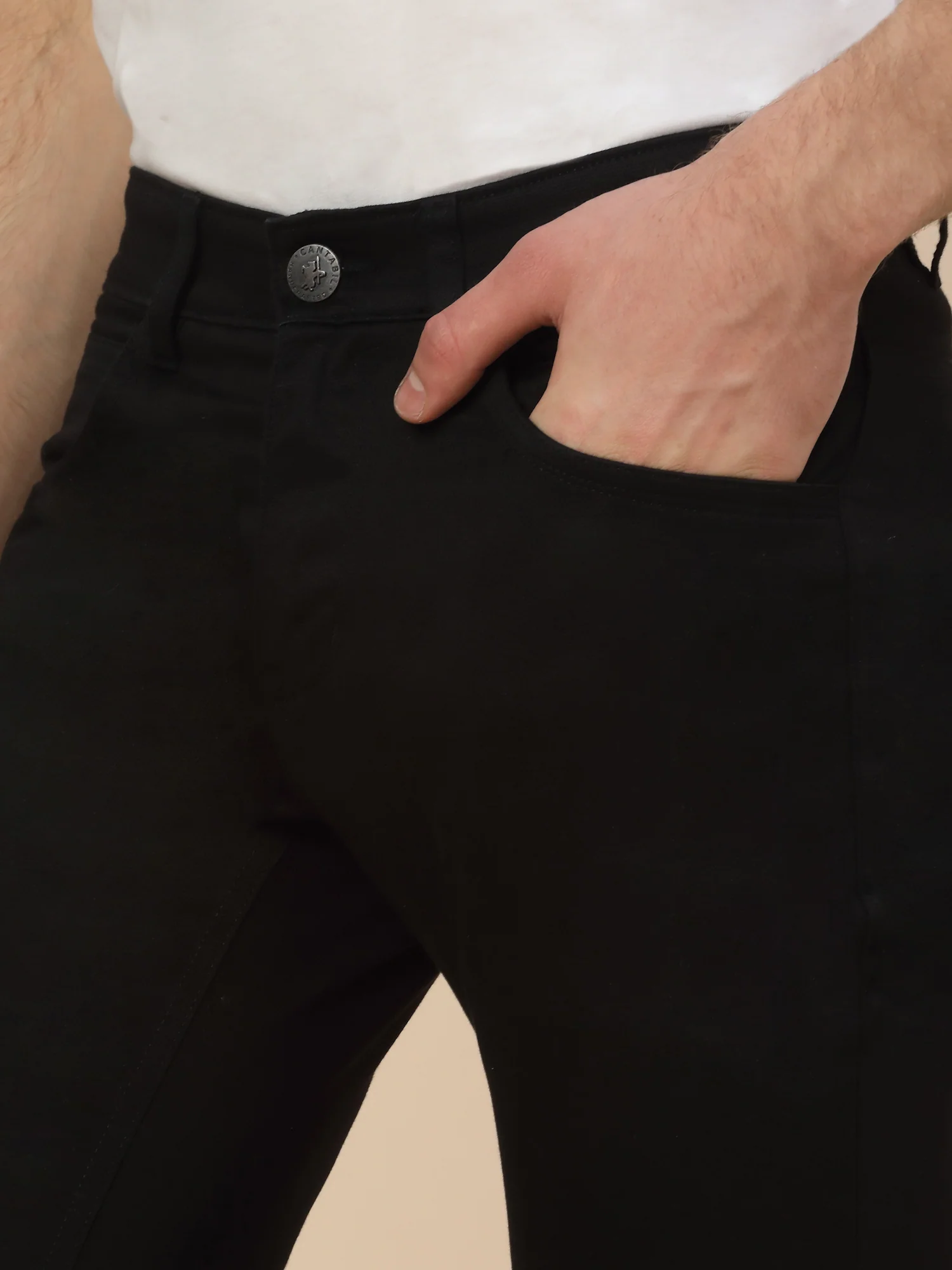 Casual Trouser for Men | Breathable & Soft with Color Fastness Regular Fit Cotton Blend Fabric Solid Pattern Button Closure - Image 5