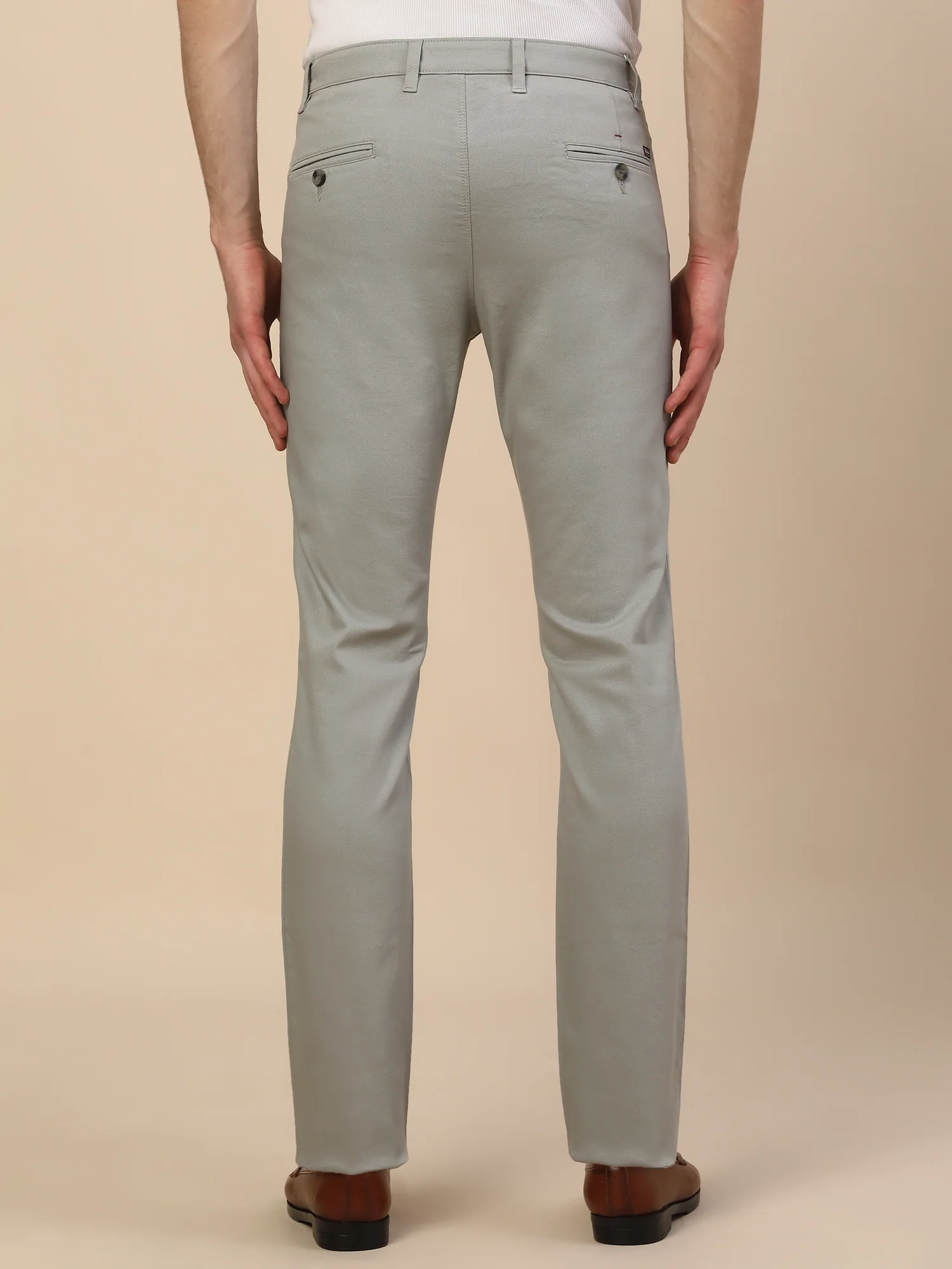 Casual Trouser for Men | Breathable & Soft with Color Fastness Regular Fit Cotton Blend Fabric Solid Pattern Button Closure - Image 2