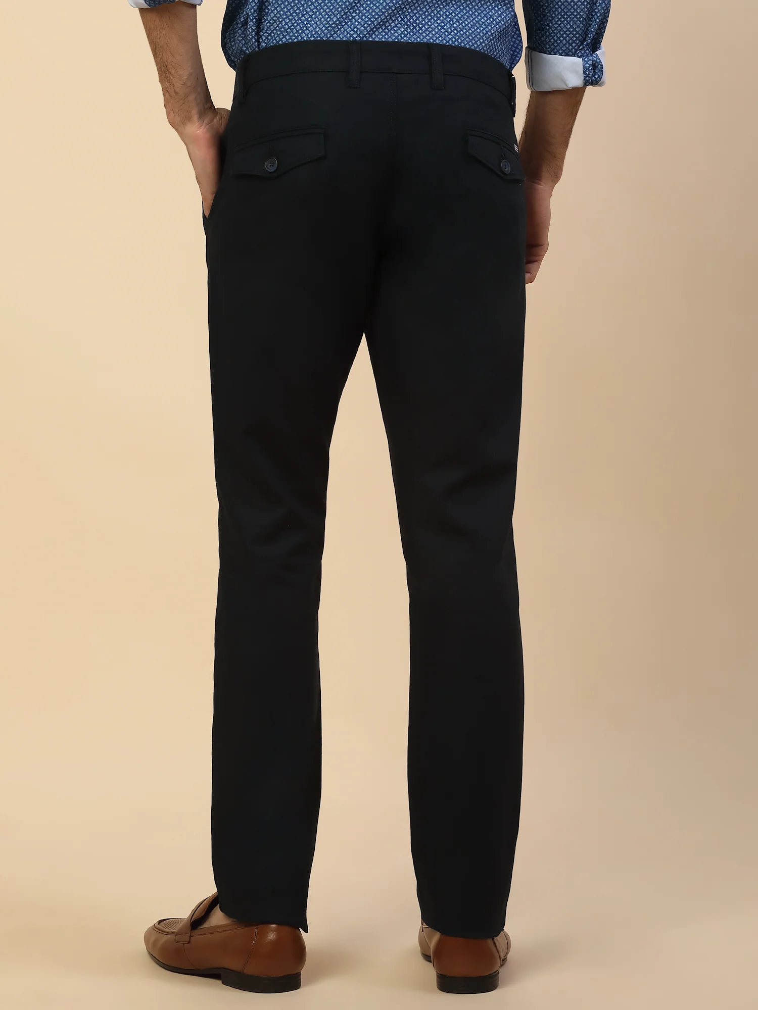 Casual Trouser for Men | Breathable & Soft with Color Fastness Regular Fit Cotton Blend Fabric Solid Pattern Button Closure - Image 7