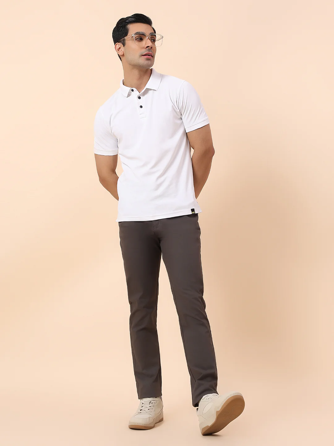 Casual Trouser for Men | Breathable & Soft with Color Fastness Regular Fit Cotton Blend Fabric Solid Pattern Button Closure - Image 2