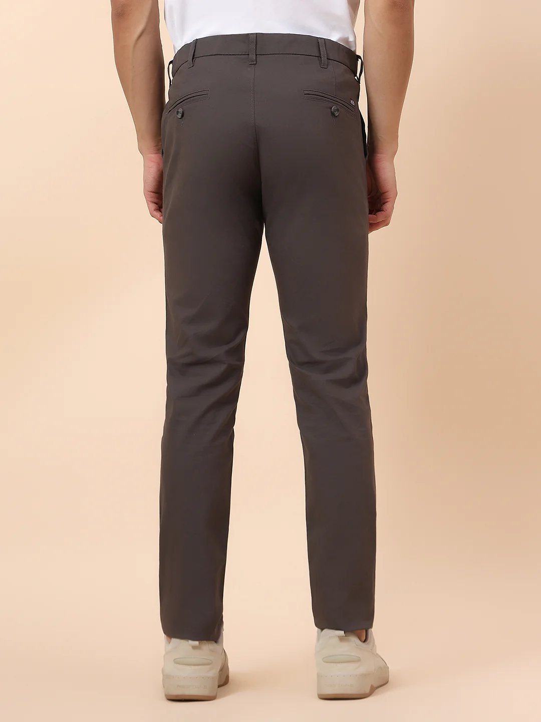 Casual Trouser for Men | Breathable & Soft with Color Fastness Regular Fit Cotton Blend Fabric Solid Pattern Button Closure - Image 6