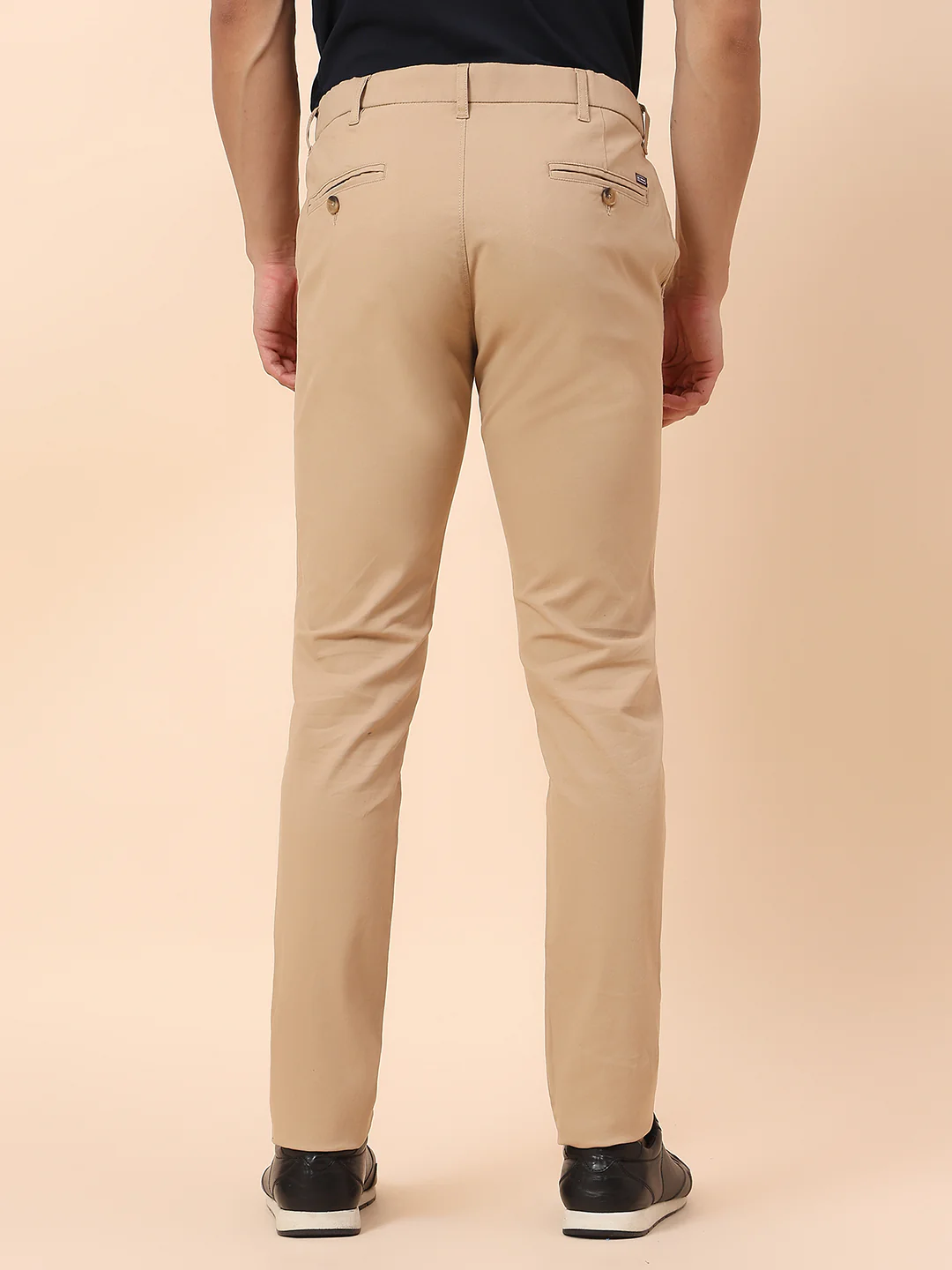 Casual Trouser for Men | Breathable & Soft with Color Fastness Regular Fit Cotton Blend Fabric Solid Pattern Button Closure - Image 6