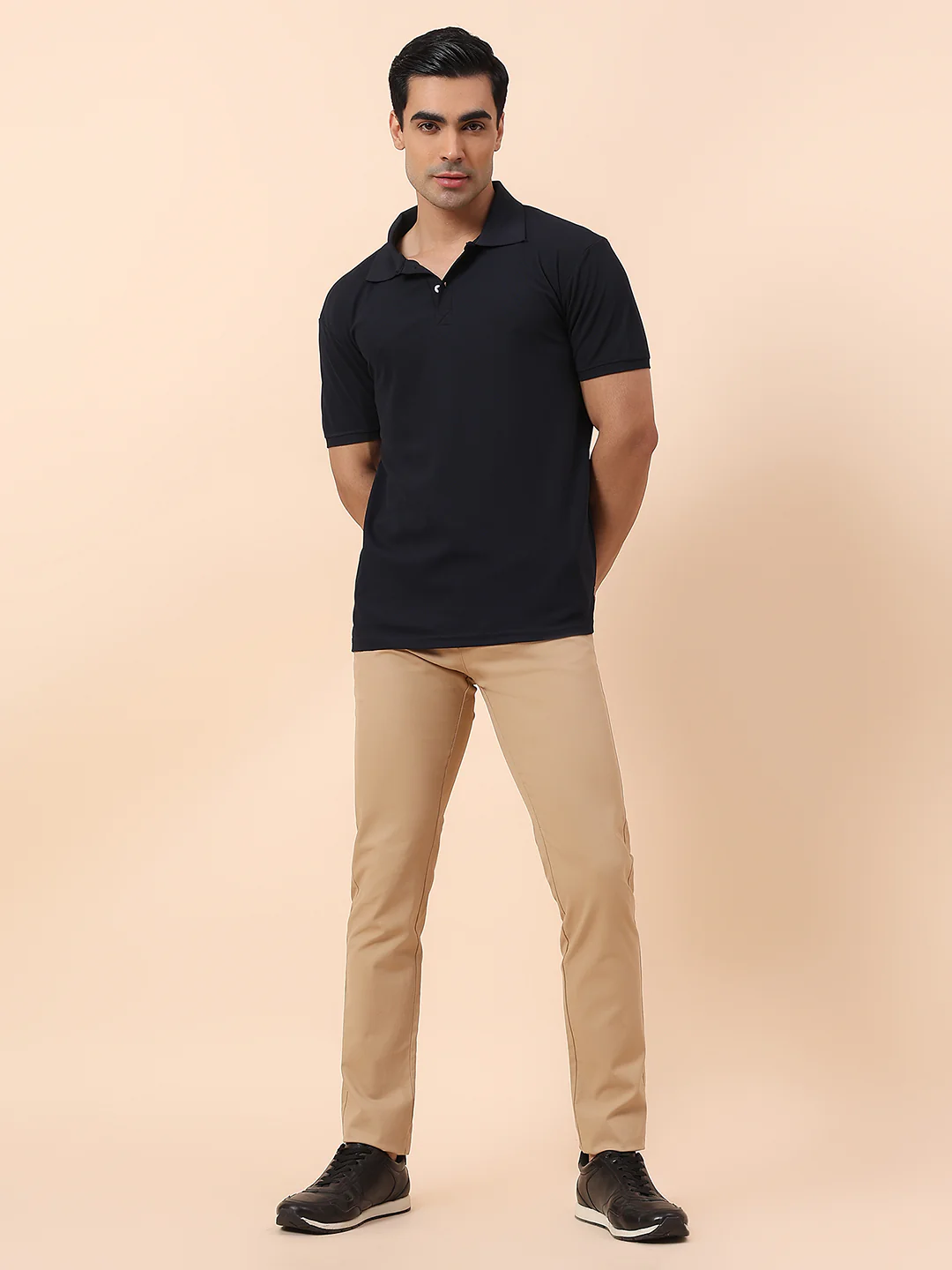 Casual Trouser for Men | Breathable & Soft with Color Fastness Regular Fit Cotton Blend Fabric Solid Pattern Button Closure - Image 8