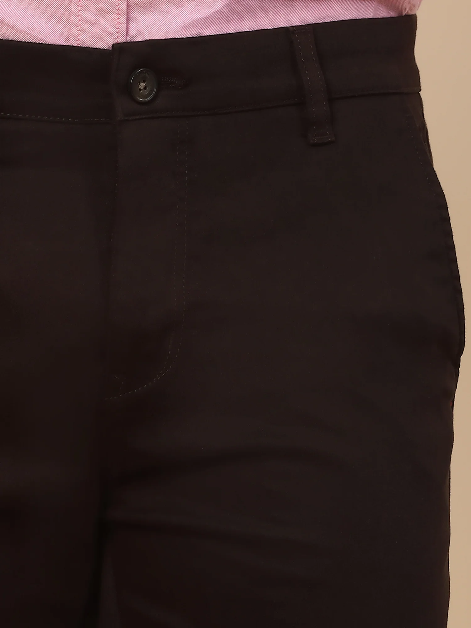 Casual Trouser for Men | Breathable & Soft with Color Fastness Regular Fit Cotton Blend Fabric Solid Pattern Button Closure - Image 7