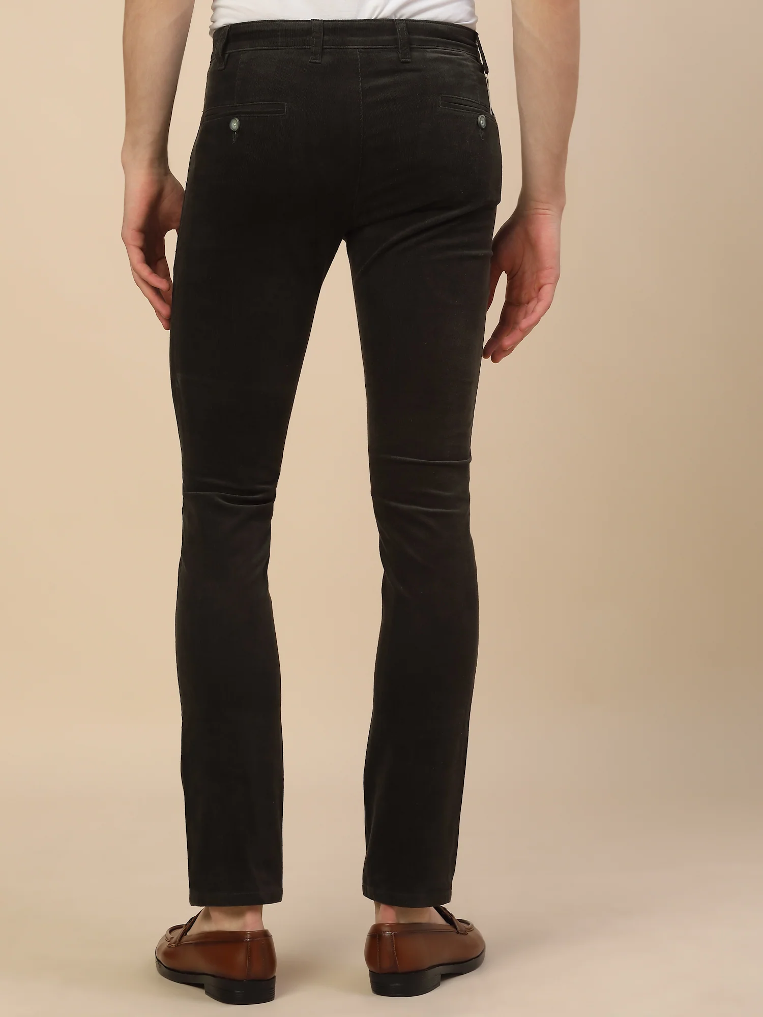 Casual Trouser for Men | Breathable & Soft with Color Fastness Regular Fit Cotton Blend Fabric Solid Pattern Button Closure - Image 6