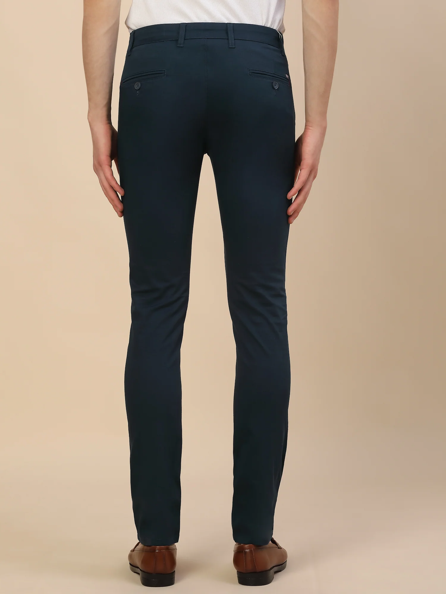 Casual Trouser for Men | Breathable & Soft with Color Fastness Regular Fit Cotton Blend Fabric Solid Pattern Button Closure - Image 6
