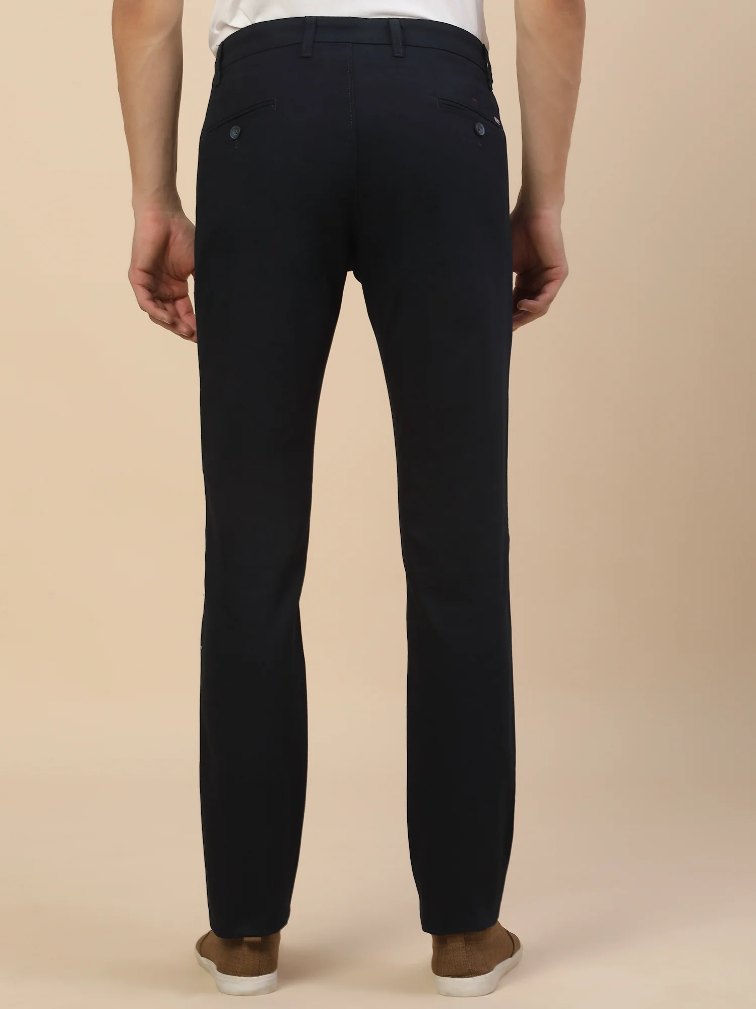 Casual Trouser for Men | Breathable & Soft with Color Fastness Regular Fit Cotton Blend Fabric Solid Pattern Button Closure - Image 6