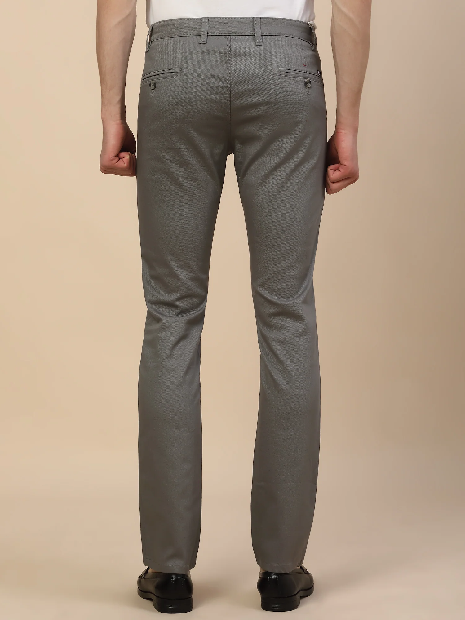 Casual Trouser for Men | Breathable & Soft with Color Fastness Regular Fit Cotton Blend Fabric Solid Pattern Button Closure - Image 6