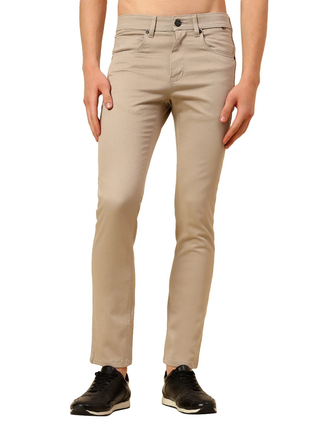 Casual Trouser for Men | Breathable & Soft with Color Fastness Regular Fit Cotton Stretch Fabric Self Design Pattern Button Closure - Image 8