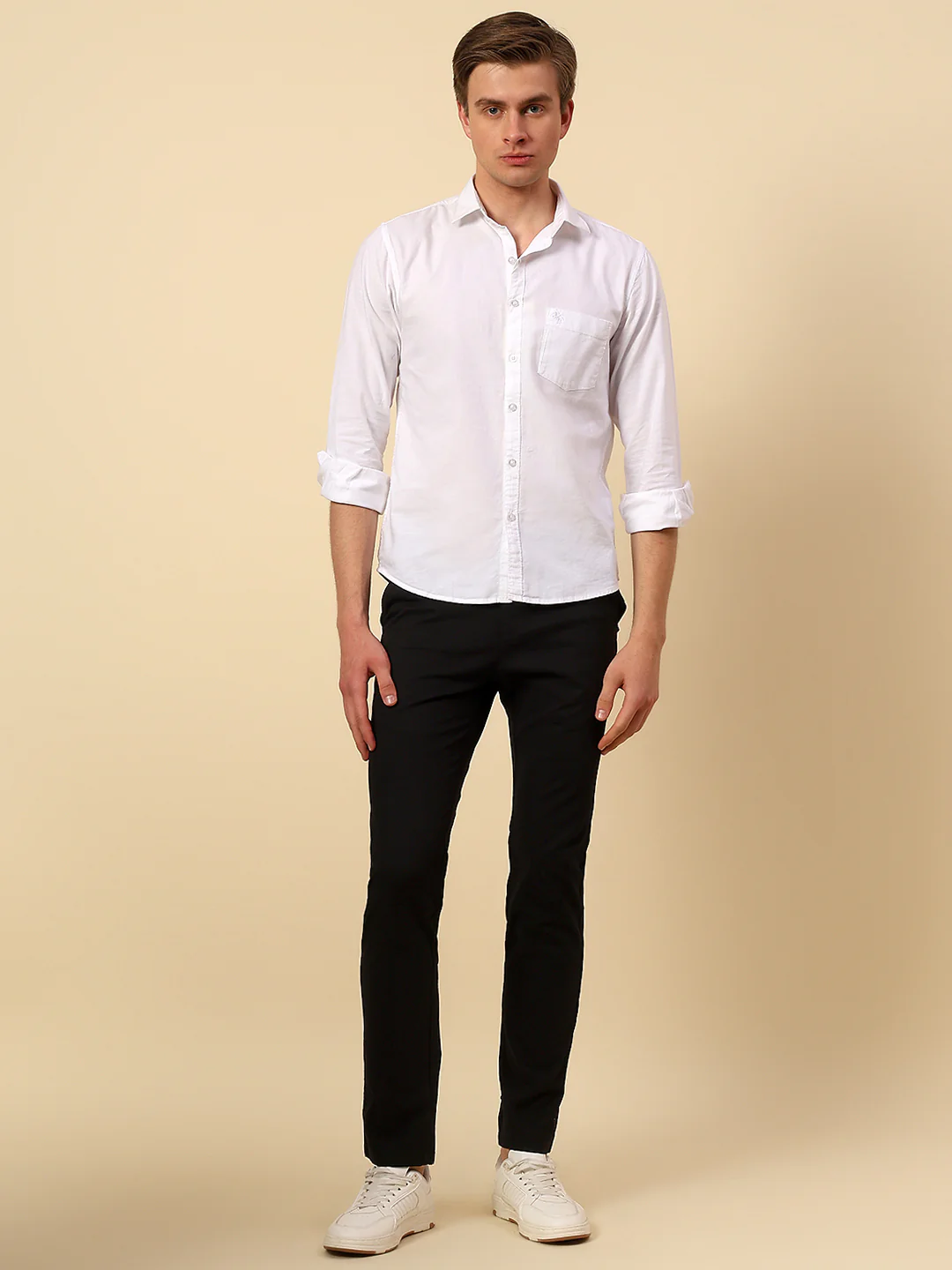 Casual Trouser for Men | Breathable & Soft with Color Fastness Regular Fit Cotton Stretch Fabric Solid Pattern Button Closure - Image 7
