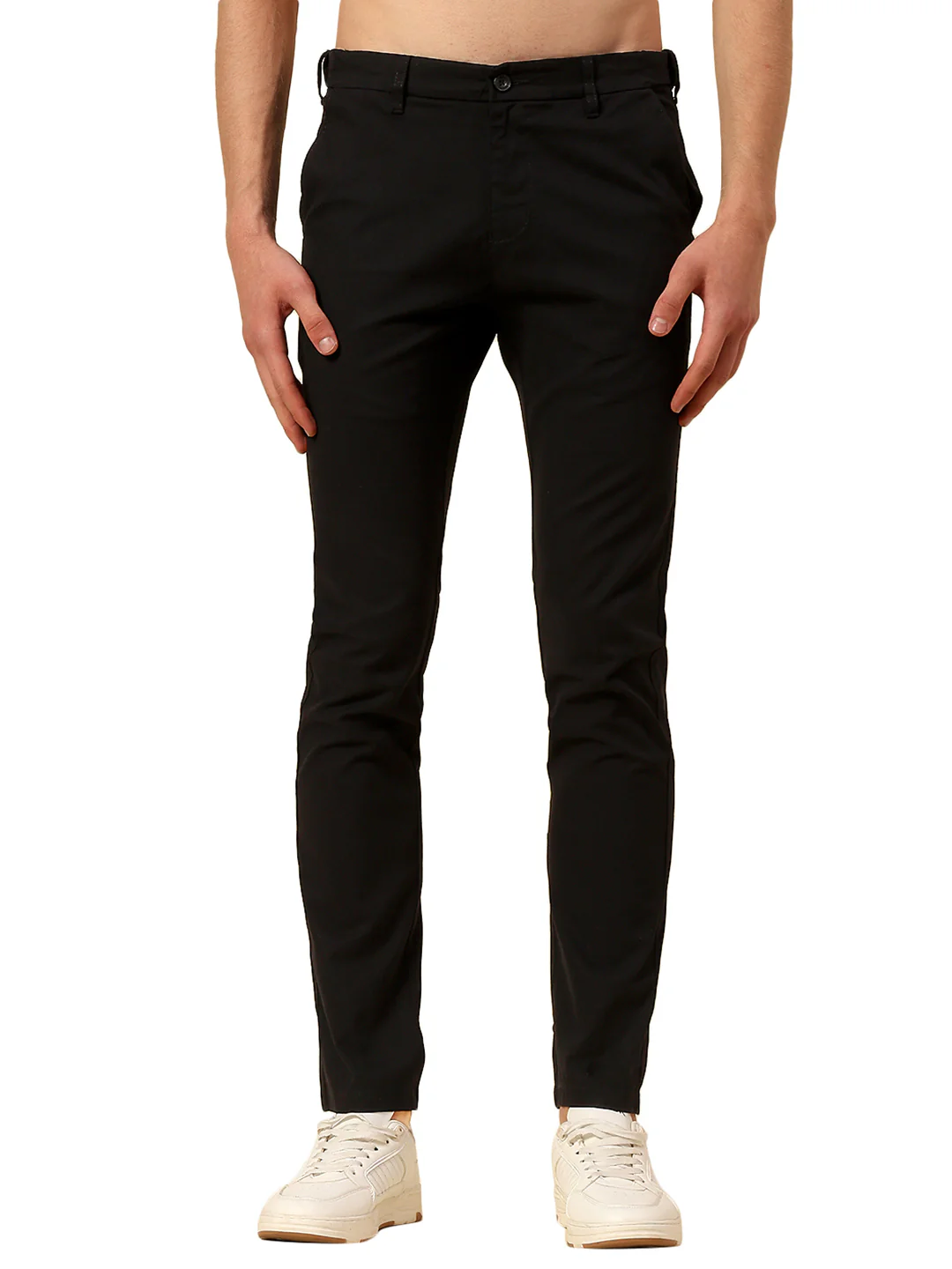 Casual Trouser for Men | Breathable & Soft with Color Fastness Regular Fit Cotton Stretch Fabric Solid Pattern Button Closure - Image 8