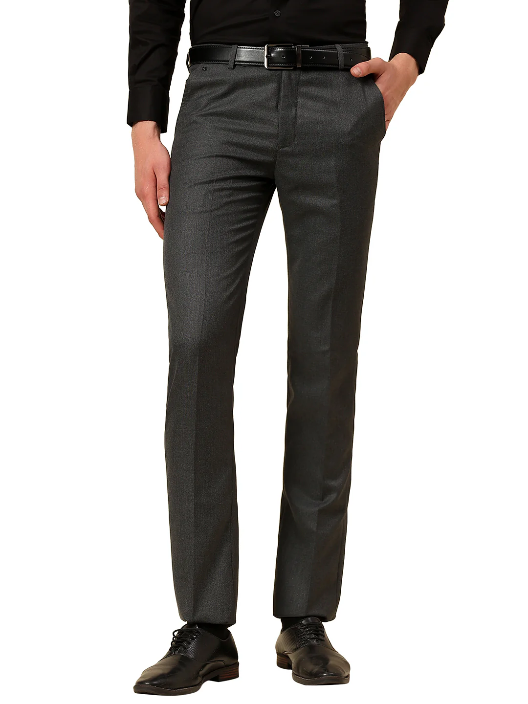 Casual Trouser for Men | Breathable & Soft with Color Fastness Regular Fit Poly Viscose Fabric Self Design Pattern Button Closure - Image 8