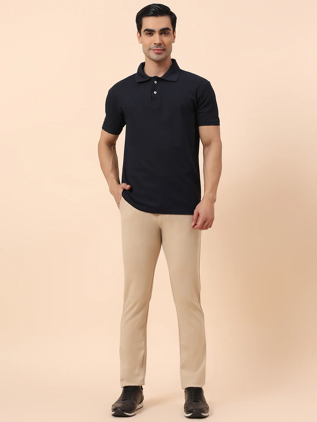 Casual Trouser for Men | Breathable & Soft with Color Fastness Regular Fit Polyester Fabric Solid Pattern Button Closure - Image 8