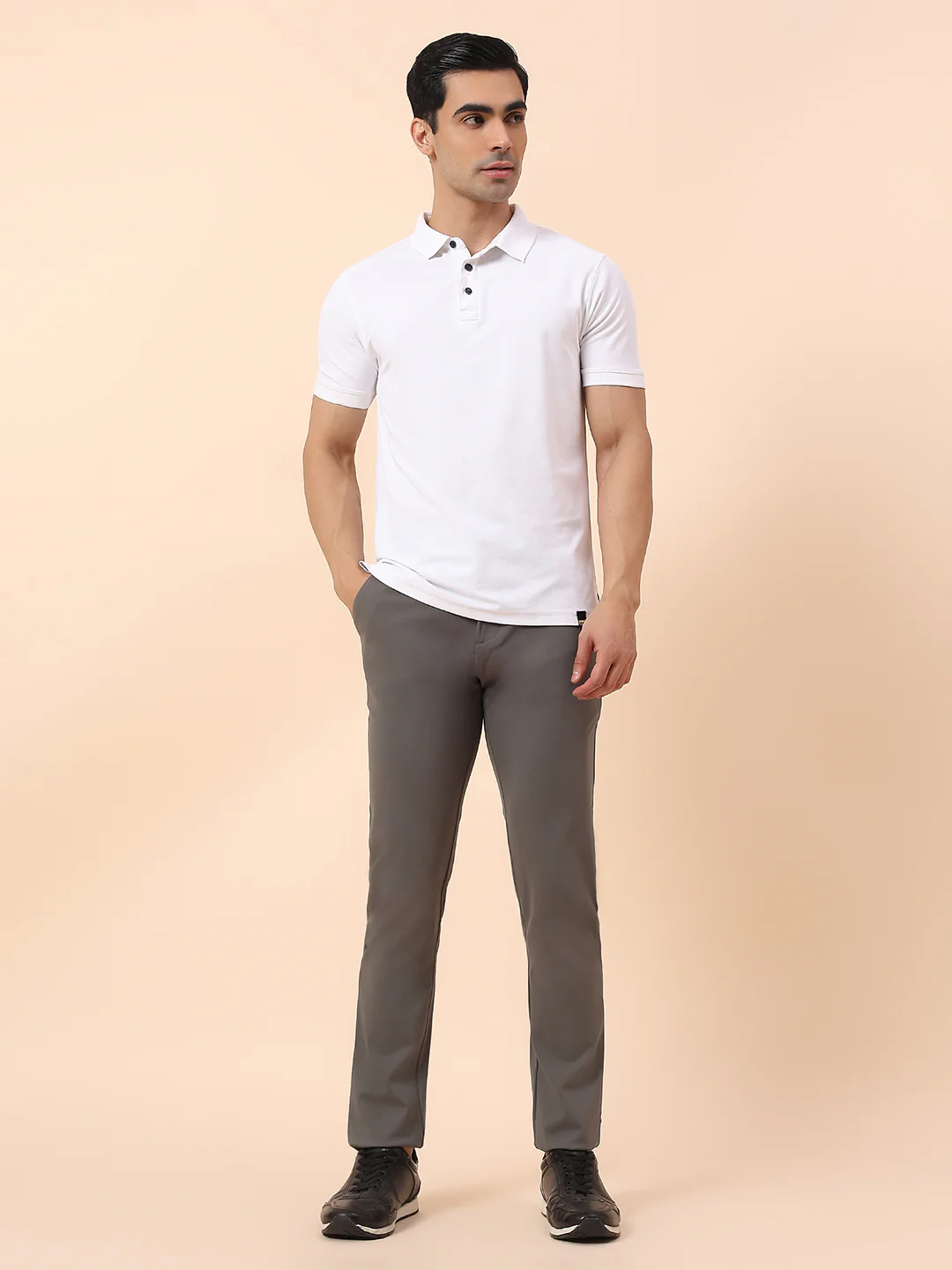 Casual Trouser for Men | Breathable & Soft with Color Fastness Regular Fit Polyester Fabric Solid Pattern Button Closure - Image 2
