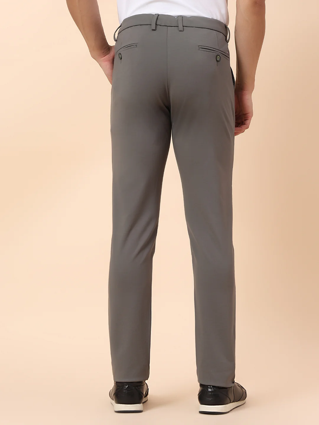 Casual Trouser for Men | Breathable & Soft with Color Fastness Regular Fit Polyester Fabric Solid Pattern Button Closure - Image 3