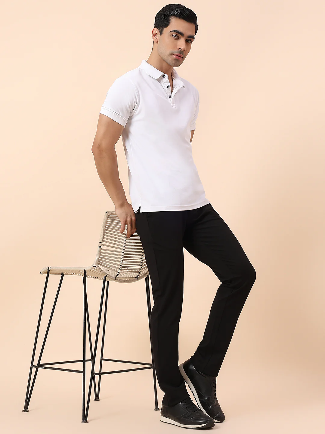 Casual Trouser for Men | Breathable & Soft with Color Fastness Regular Fit Polyester Fabric Solid Pattern Button Closure - Image 2