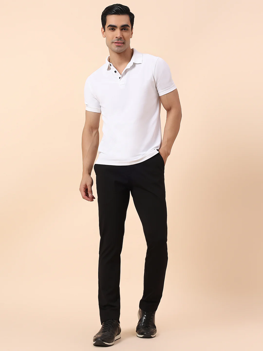 Casual Trouser for Men | Breathable & Soft with Color Fastness Regular Fit Polyester Fabric Solid Pattern Button Closure - Image 8