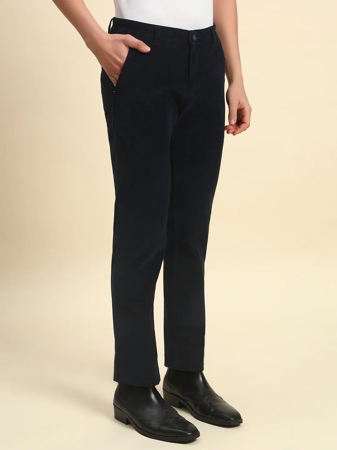 Casual Trouser for Men l Breathable & Soft with Color Fastness Regular Fit Cotton Blend Fabric Coutray Pattern Button Closure - Image 3