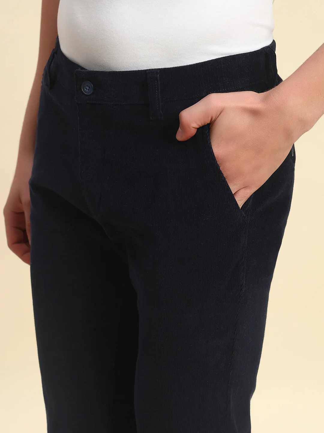 Casual Trouser for Men l Breathable & Soft with Color Fastness Regular Fit Cotton Blend Fabric Coutray Pattern Button Closure - Image 5