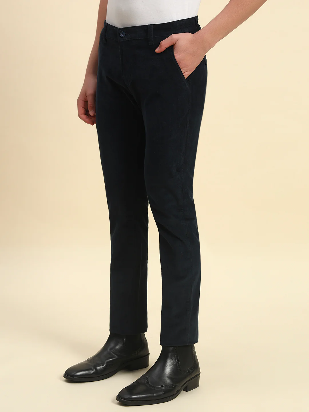 Casual Trouser for Men l Breathable & Soft with Color Fastness Regular Fit Cotton Blend Fabric Coutray Pattern Button Closure - Image 3