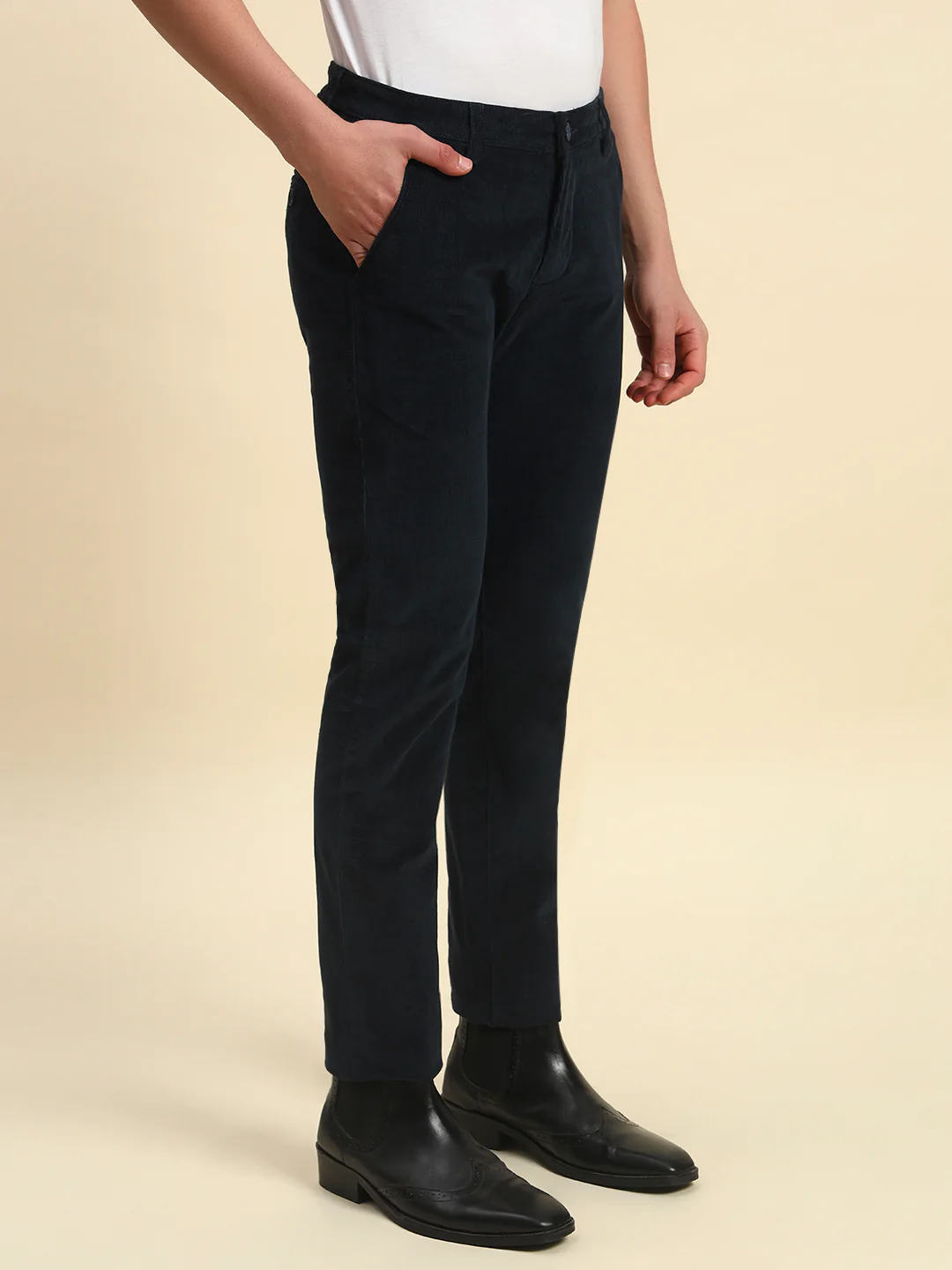 Casual Trouser for Men l Breathable & Soft with Color Fastness Regular Fit Cotton Blend Fabric Coutray Pattern Button Closure - Image 4