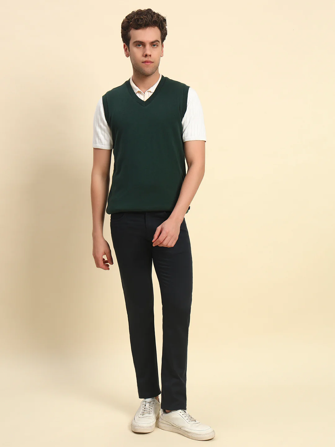 Casual Trouser for Men l Breathable & Soft with Color Fastness Regular Fit Cotton Blend Fabric Coutray Pattern Button Closure (Copy) - Image 2