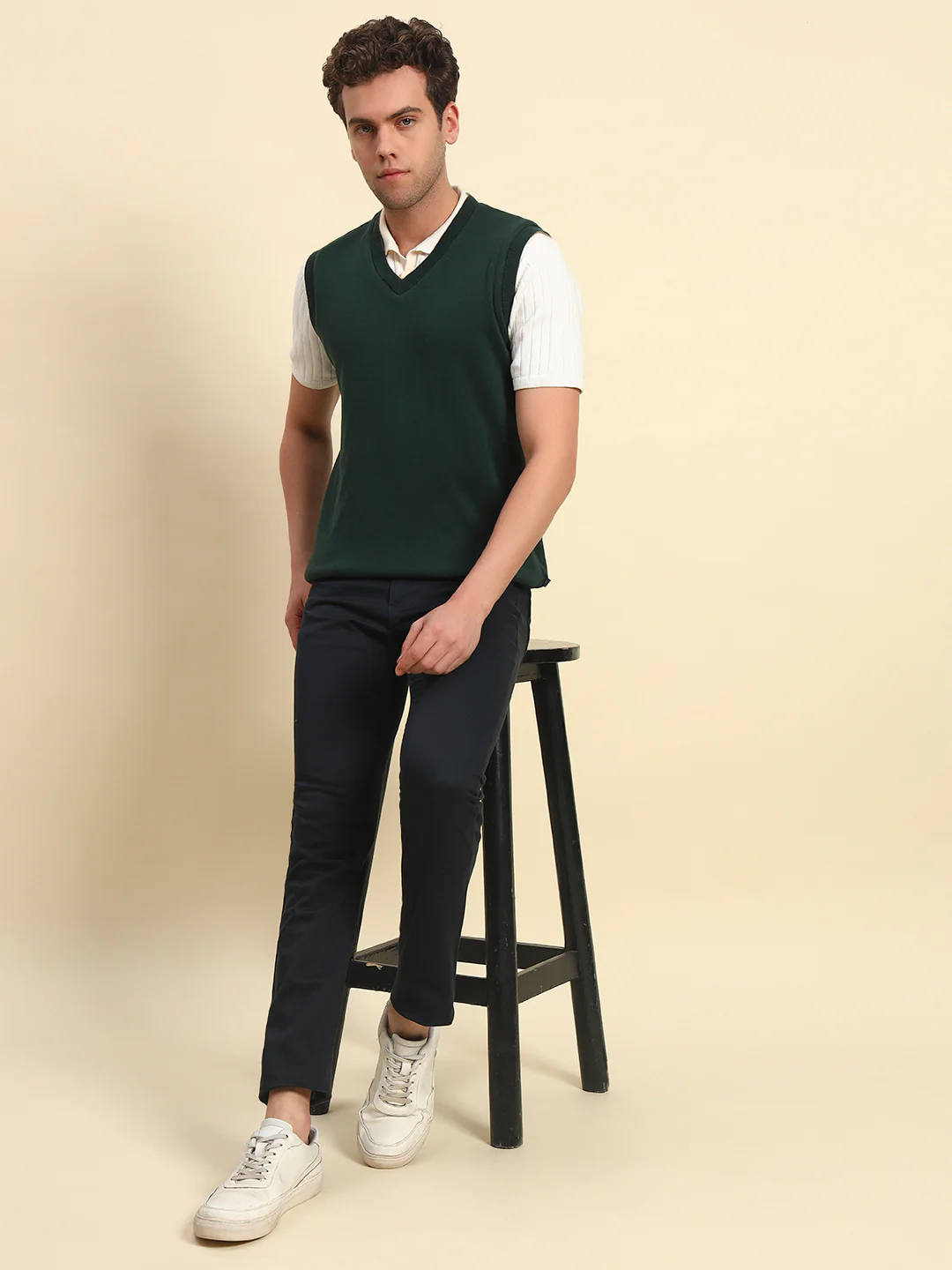 Casual Trouser for Men l Breathable & Soft with Color Fastness Regular Fit Cotton Blend Fabric Coutray Pattern Button Closure (Copy) - Image 3